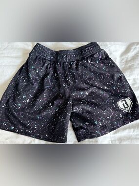 Baseball Lifestyle 101 - Black Splatter Print Athletic Shorts